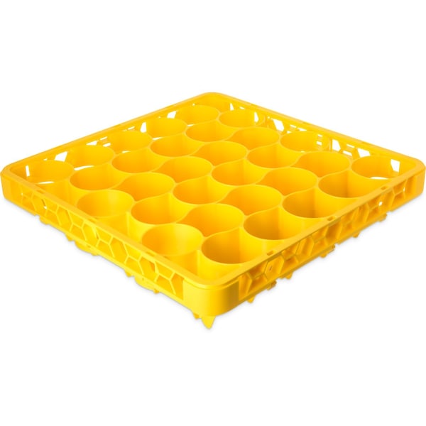 Long Glass Rack Ext, 30 Comp, Ylw, PK4