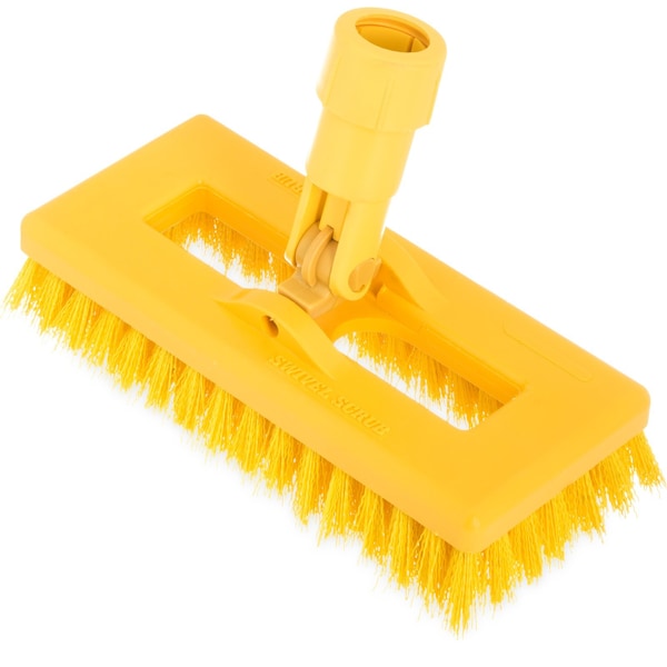 3.5 in W Swivel Scrub Brush, Yellow, Polypropylene