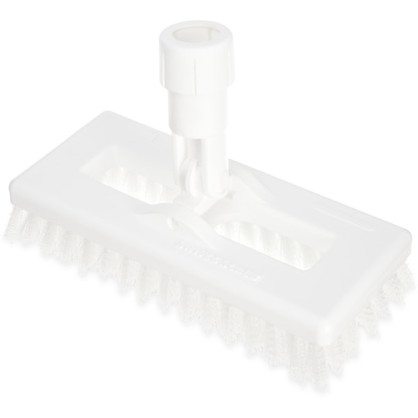 3.5 in W Swivel Scrub Brush, White, Polypropylene