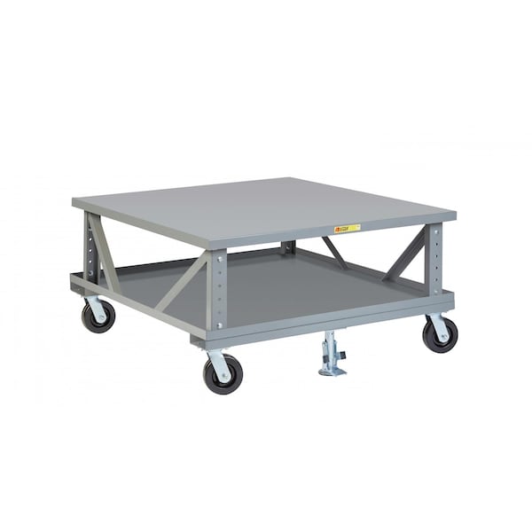 Mobile Pallet Stand with Lower Deck, 42"X48", Adjustable Height