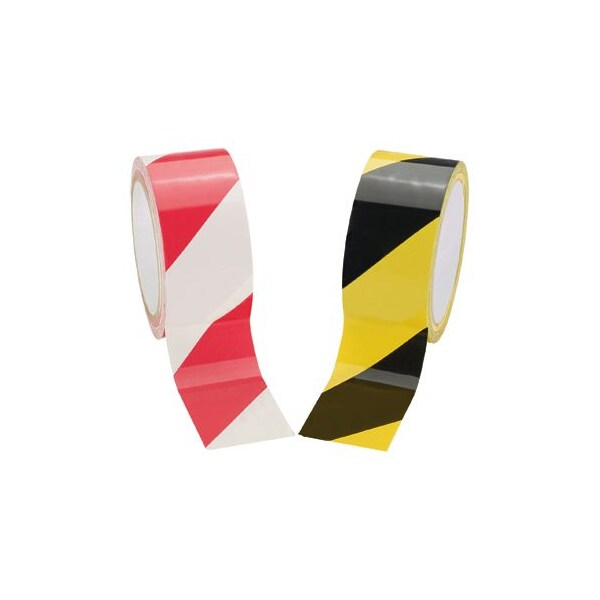 Hazard Tape, 2"x54", Black/Yellow, Vinyl, BLANK (BLACK/YELLOW STRIPES), 2 in W.