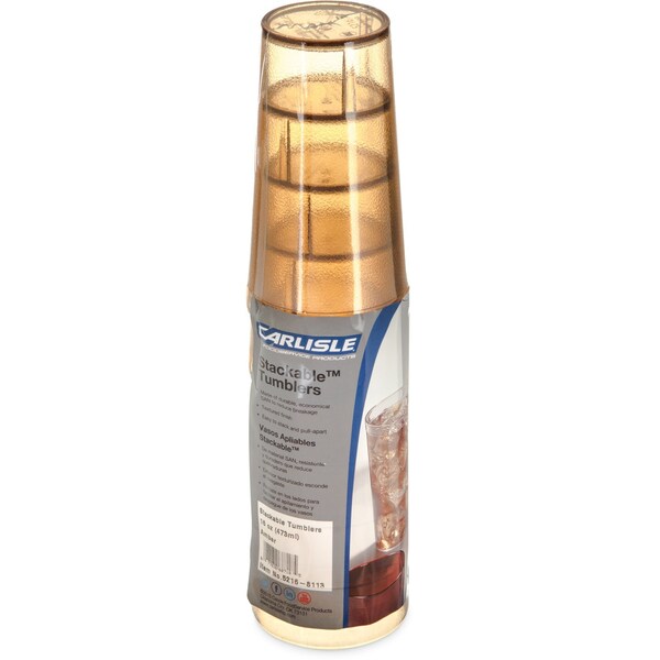 SAN Tumbler, 16 oz., 6/Pack, Amber, PK12