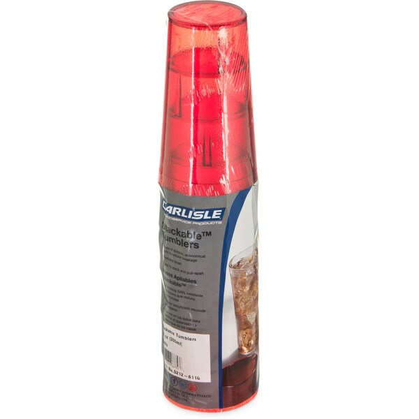 SAN Tumbler, 12 oz., 6/Pack, Ruby, PK12