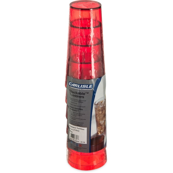 SAN Tumbler, 24 oz., 6/Pack, Ruby, PK12