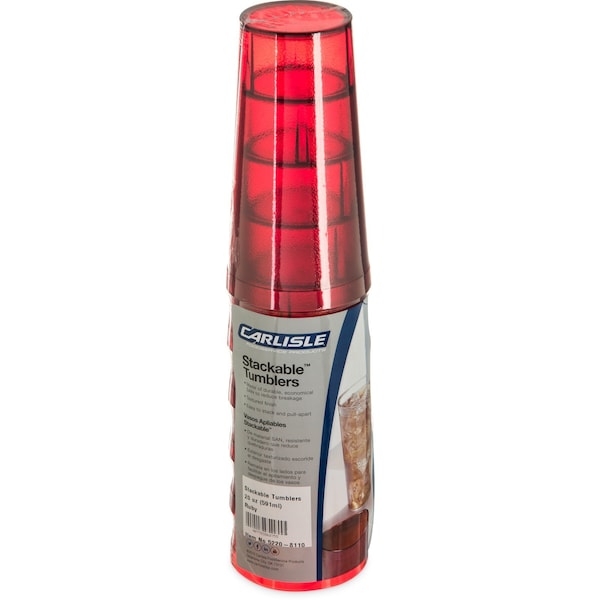 SAN Tumbler, 20 oz., 6/Pack, Ruby, PK12