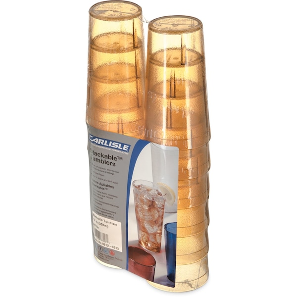 SAN Tumbler, 12 oz., 12/Pack, Amber, PK6