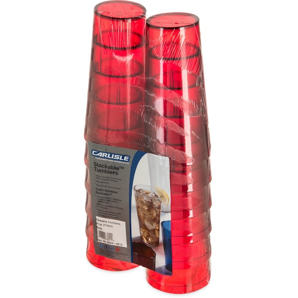 SAN Tumbler, 24 oz., 12/Pack, Ruby, PK6