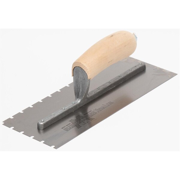Notched Trowel, 3/16" x 3/16" x 5/8"