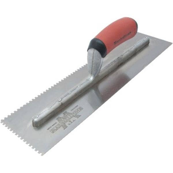 Notched Trowel, U-Handle, 1/8"x1/8"x1/8"