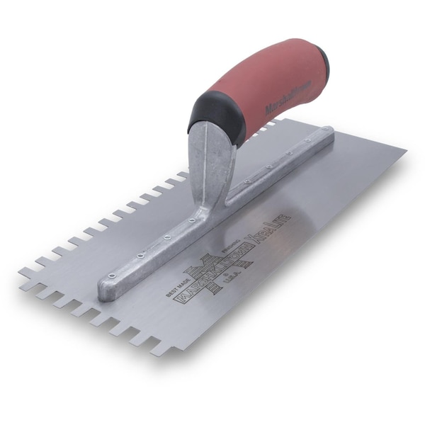 Notched Trowel, Sq Hndle, 3/16"x1/8"x3/16"