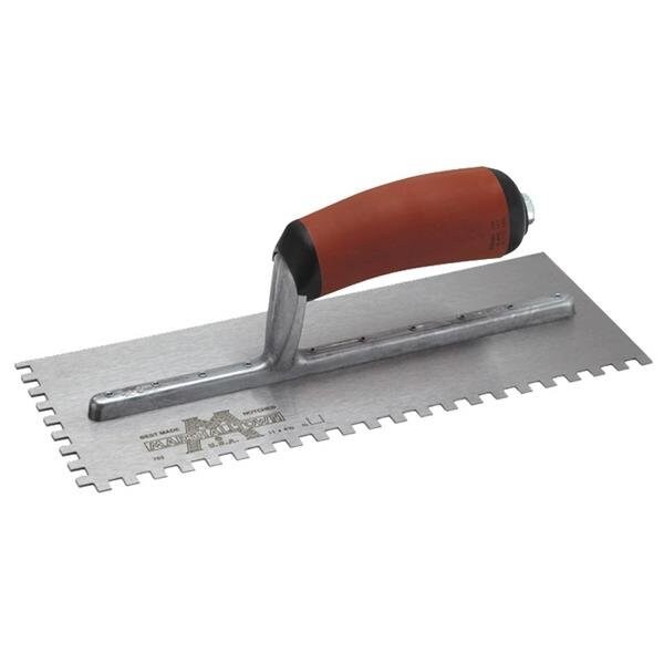 Notched Trowel, Left Hand, 1/4"x1/2"x1/4"