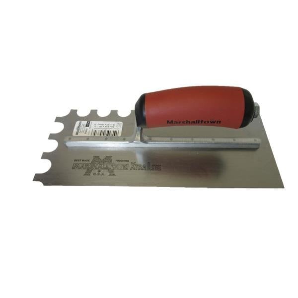 Notched Trowel, U-Handle, 3/4"x9/16"x 3/8"