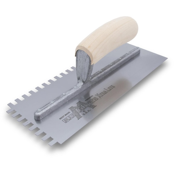 Notched Trowel, Sq Hndl, 1/4" x 3/8"x1/4"