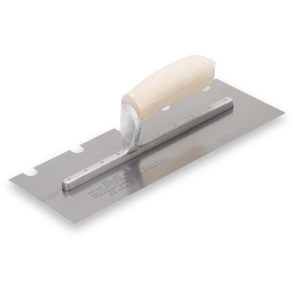 Notched Trowel, Curved Hndl, 1/2"x1/2"x2"