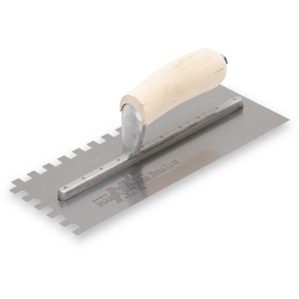 Notched Trowel, Sq Handle, 3/8"x3/8"x3/8"