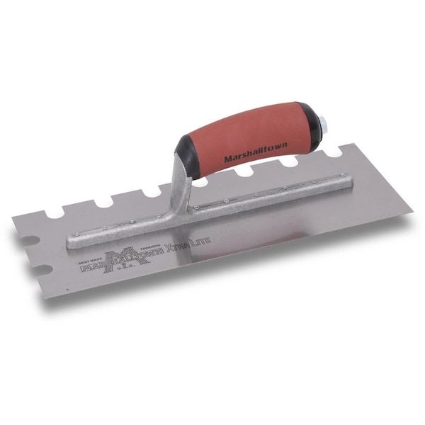 Notched Trowel, U-Handle, 9/16"x5/8"x1"