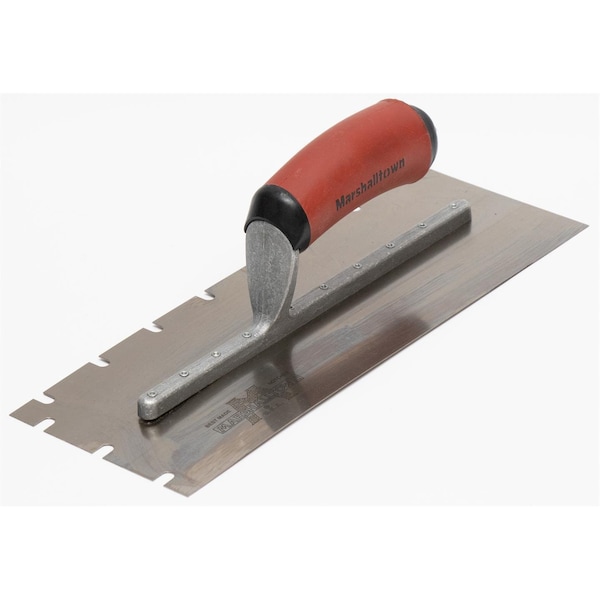 Notched Trowel, U-Hndl, 1/4"x3/8"x1-1/4"