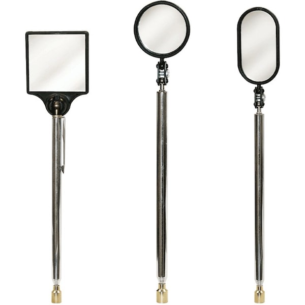 Telescoping Glass Inspection Mirror 3pcs