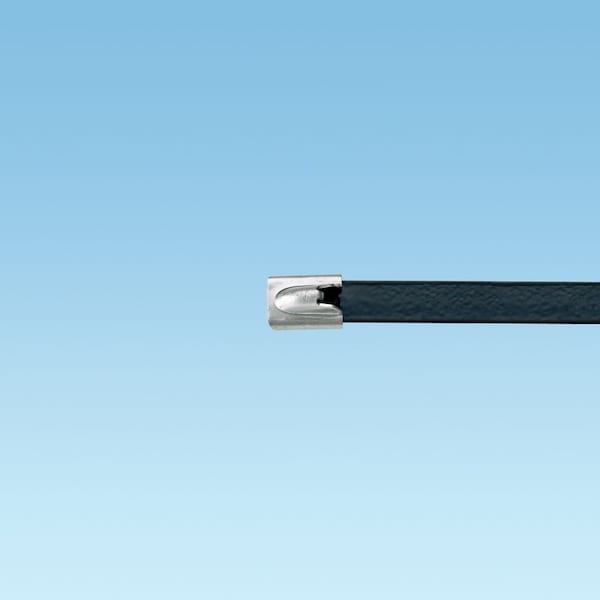 Cable Tie, 15 in L, 4 in Max Bundle Dia., Black, 316 Stainless Steel, 100 lb Strength, 100 PK