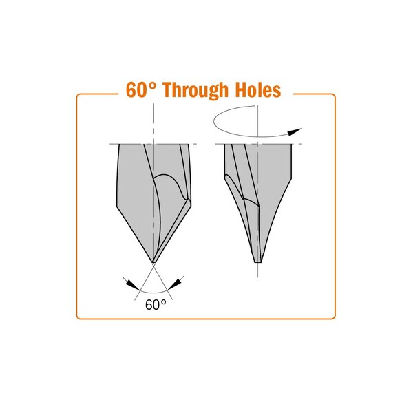 Dwl Drill For Thrgh Hole, 70mm L, Left