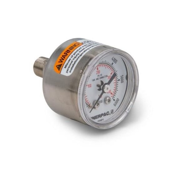 Pressure Gauge, 1.5 in Dial, 1/8 in NPT NPT, Back Location