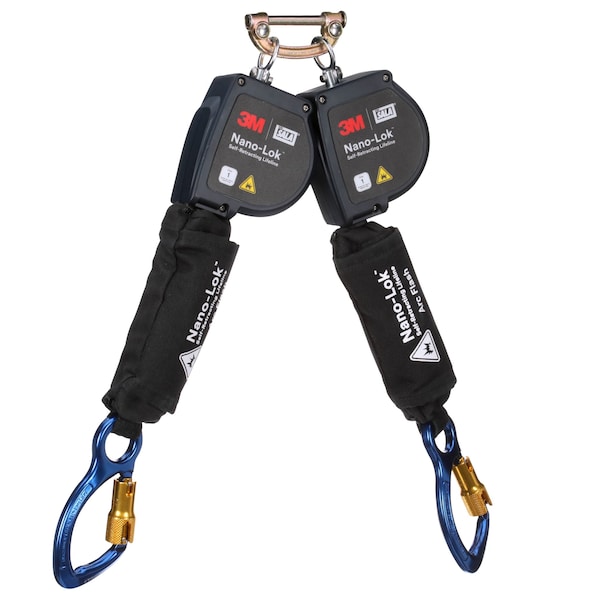 Nano-Lok Self-Retracting Lifeline, 8 ft. Length, Quick-Connect, Steel, 2 Leg(s)