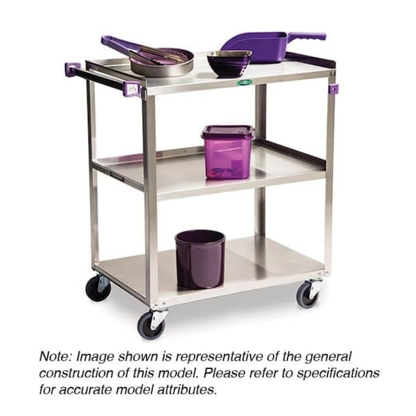 Allergen Awareness Stainless 3 Shelf Cart; 300 Lb Capacity, 18"x27"