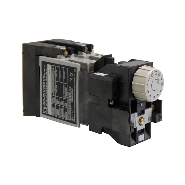 NEMA Control Relay, Type X, timing, 1 minute off delay, 10A resistive at 600 VAC, 4 normally open, 120 VAC 60 Hz coil