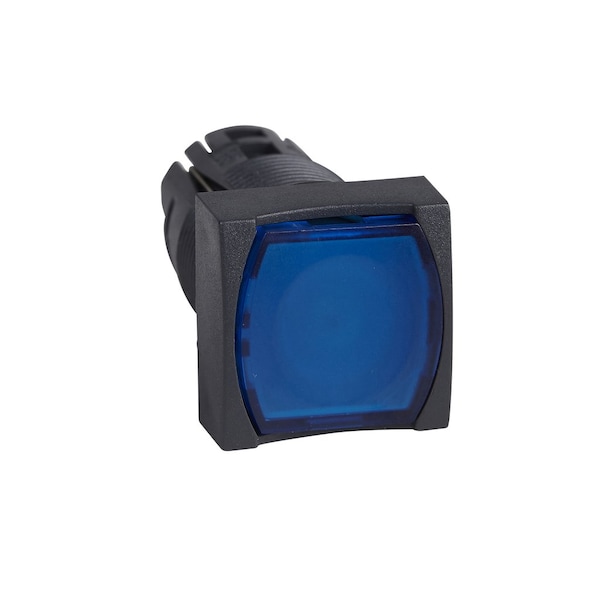 Head for illuminated push button, Harmony XB6, blue square flush pushbutton, 16 spring return 12.24 V