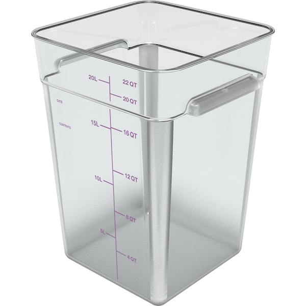Food Storage Container, 22 qt, Clear