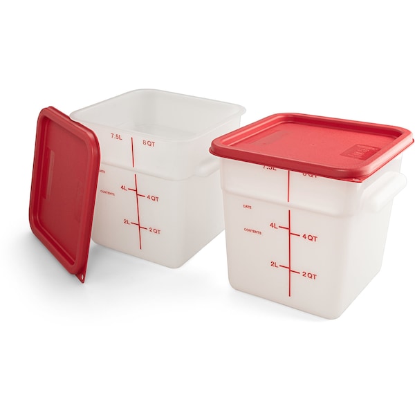 Food Storage Container, Square, 6 qt, PK2