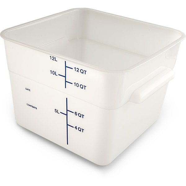 Food Storage Container, Square, 22 qt, Whit