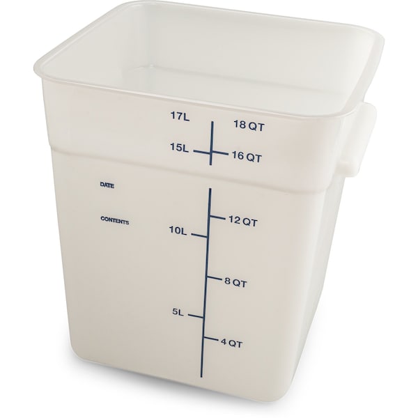 Food Storage Container, 18 qt, White