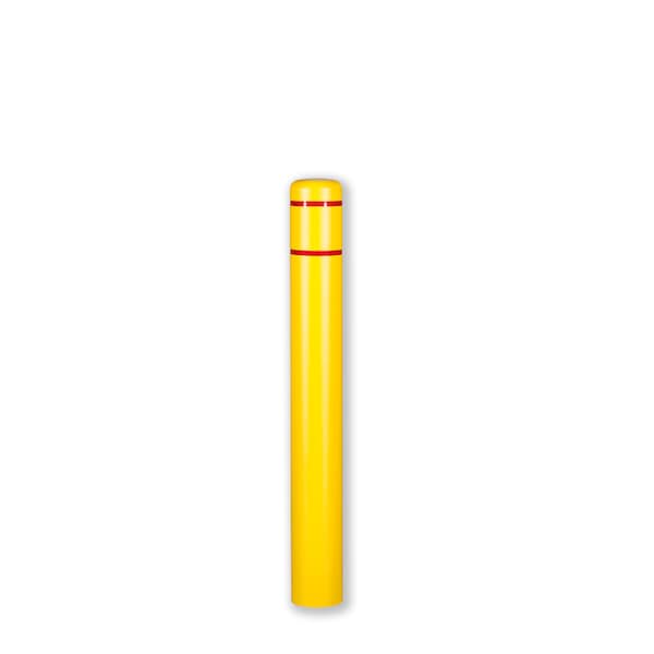 Post Sleeve, 7" Dia, 52" H, Yellow/Red