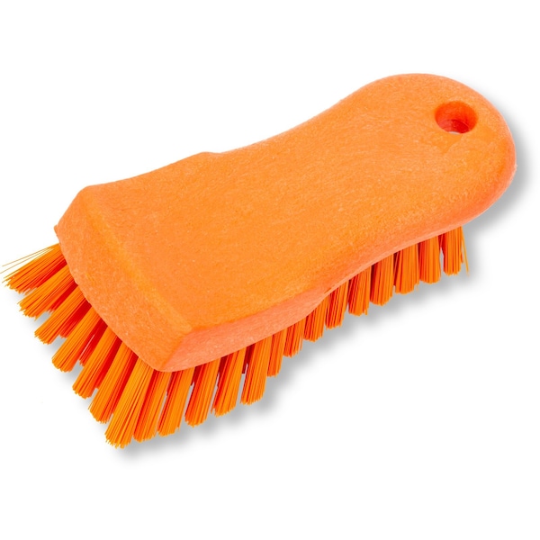 2.5 in W Hand Scrub Brush, Orange, Polypropylene
