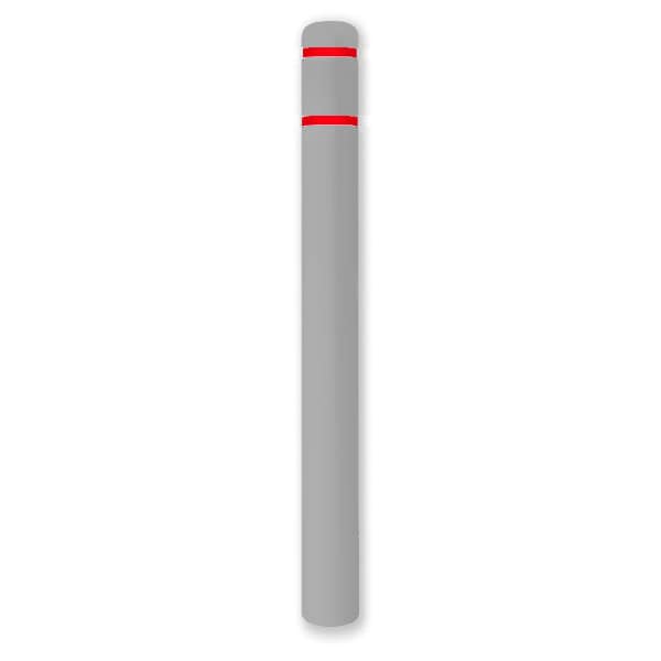 Post Sleeve, 4.5" Dia, 64" H, Grey/Red