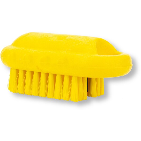 2.25 in W Hand and Nail Brush, Yellow, Polypropylene