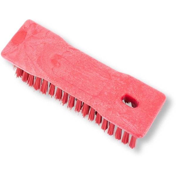 2.5 in W Hand Scrub Brush, Red, Polypropylene