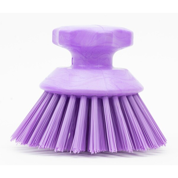 5 in W Round Scrub Brush, Purple, Polypropylene
