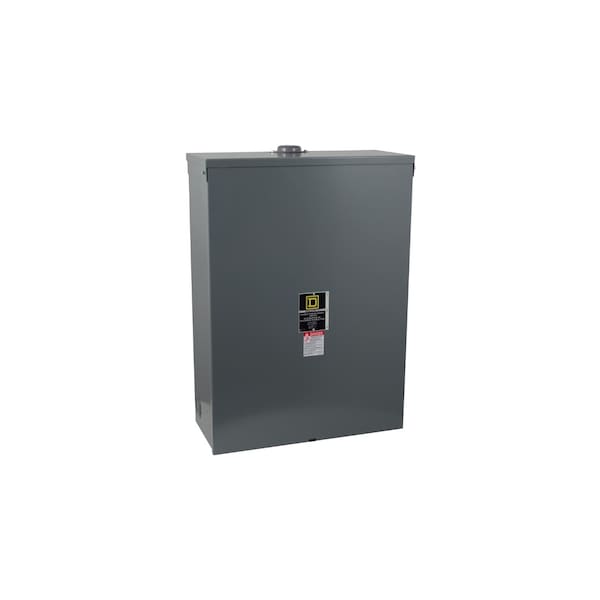 Safety switch, double throw, non fusible, 200A, 600V, 3 pole, 15HP, neutral factory installed, NEMA 3R, bolt on