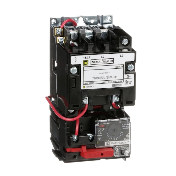 Overload Relay, No Auxiliary Contacts, 110V-120V AC, 3 P, Non-Reversing, Screw Clamp