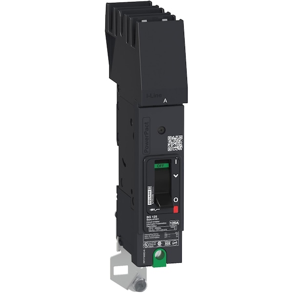 Molded Case Circuit Breaker, POWERPACT B Series, 20A, 1 Pole, 277/480V AC, 65kA at 240V AC, B Curve