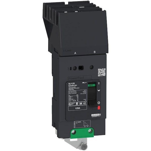 Molded Case Circuit Breaker, POWERPACT B Series, 70A, 2 Pole, 347/600V AC, 65kA at 240V AC, B Curve