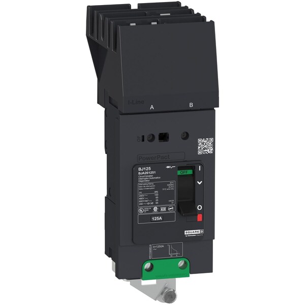 Molded Case Circuit Breaker, POWERPACT B Series, 90A, 2 Pole, 347/600V AC, 65kA at 240V AC, B Curve