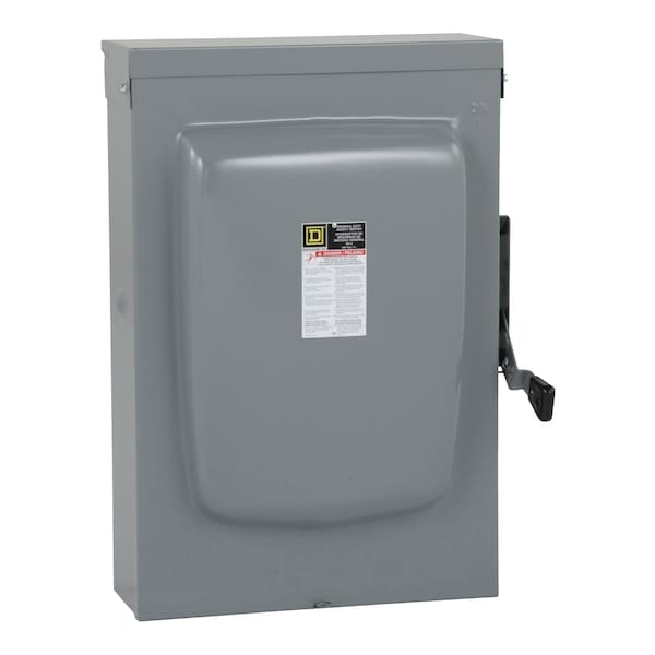 Fusible, Disconnect Switch, General Duty, 240 V, 3PST, Indoor/Outdoor