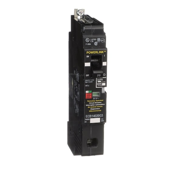 Molded Case Circuit Breaker, POWERLINK Series, 20A, 1 Pole, 277/480V AC, 65kA at 120V AC
