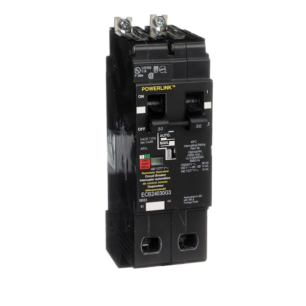 Molded Case Circuit Breaker, POWERLINK Series, 30A, 2 Pole, 277/480V AC, 65kA at 120/240V AC