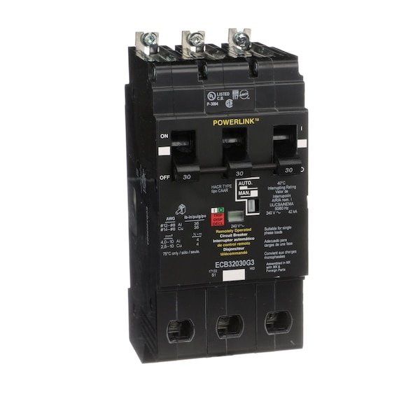 Molded Case Circuit Breaker, POWERLINK Series, 30A, 3 Pole, 240V AC, 42kA at 240V AC