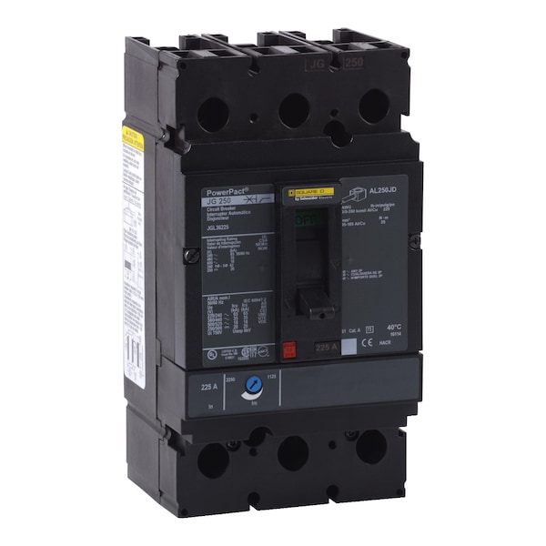 Molded Case Circuit Breaker, POWERPACT J Series, 200A, 3 Pole, 600V AC, 65kA at 240V AC