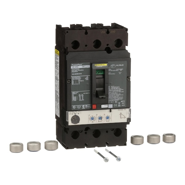Molded Case Circuit Breaker, POWERPACT J Series, 250A, 3 Pole, 600V AC, 65kA at 240V AC